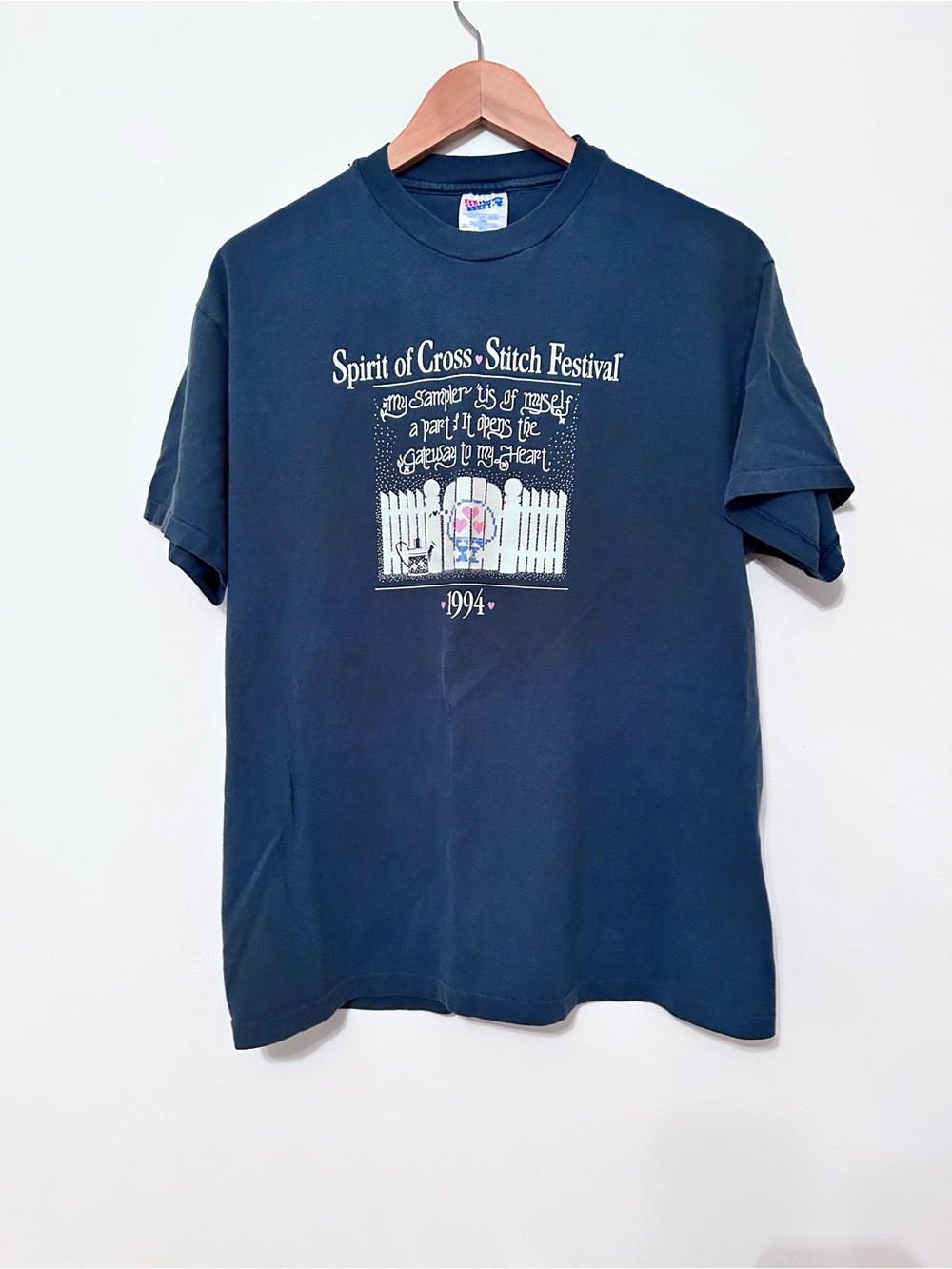 Hanes Navy Short-Sleeve 'Spirit of Cross-Stitch Festival 1994' Graphic Tee